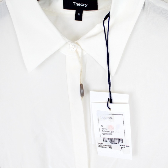 NWT Theory Sleeveless Tie-Front Silk Top - Picture 4 of 8